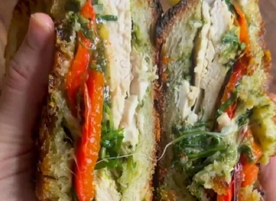 Pesto Chicken Melt Sandwich